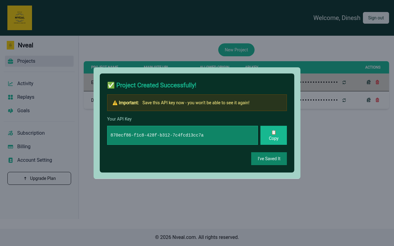 Nveal API Key